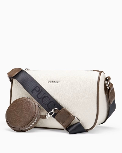 Beżowa listonoszka z saszetką PUCCINI BML066M-6B ekoskóra