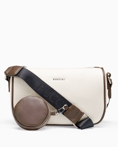 Beżowa listonoszka z saszetką PUCCINI BML066M-6B ekoskóra