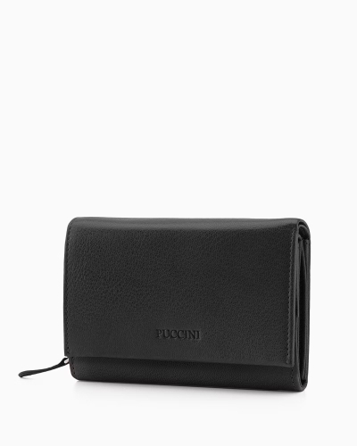 Portfel damski skórzany PUCCINI CO1600-1 czarny RFID