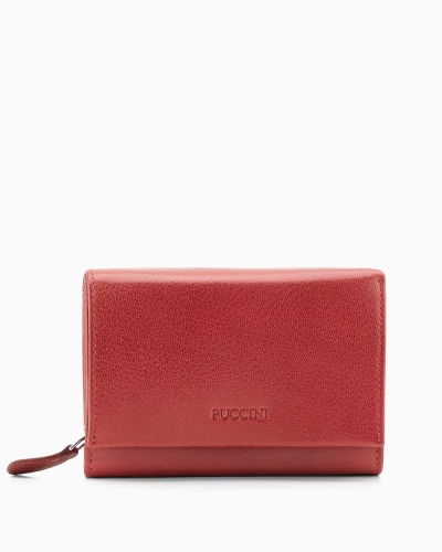 Portfel damski skórzany PUCCINI CO1600-3 czerwony RFID