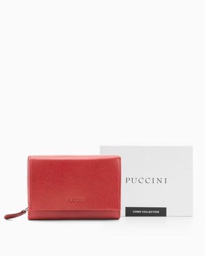 Portfel damski skórzany PUCCINI CO1600-3 czerwony RFID
