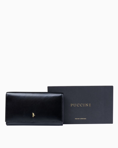 Duży portfel damski skórzany PUCCINI MU1706 1 czarny RFID