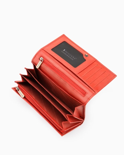 Duży portfel damski skórzany PUCCINI MU1706-3E czerwony RFID