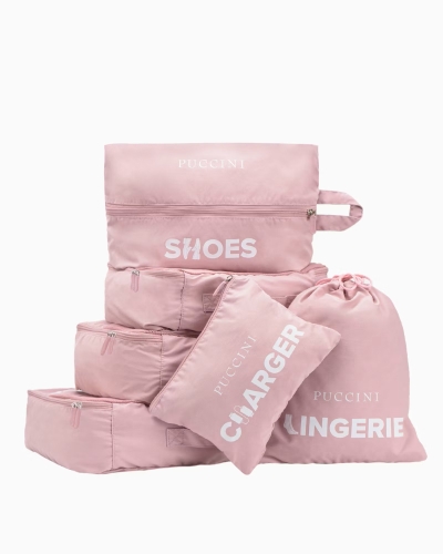 Zestaw organizerów podróżnych PUCCINI TO231-3C 6-częściowy różowy