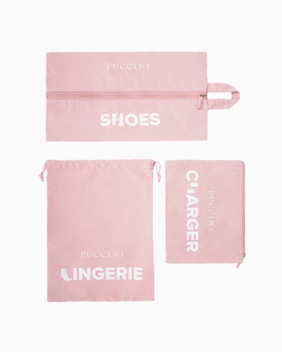 Zestaw organizerów podróżnych PUCCINI TO231-3C 6-częściowy różowy