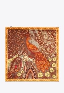 Apaszka jedwabna WITTCHEN 103-7D-S01-X7 w odcieniach brązu 