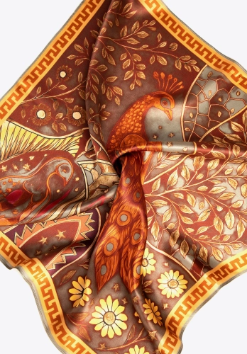 Apaszka jedwabna WITTCHEN 103-7D-S01-X7 w odcieniach brązu