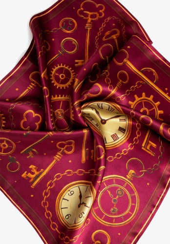 Apaszka jedwabna WITTCHEN 103-7D-S01-X9 vintage bordowa