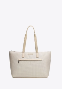 Shopper damski  WITTCHEN 102-4Y-400-0 duża torba A4 kremowa