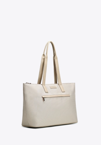 Shopper damski WITTCHEN 102-4Y-400-0 duża torba A4 kremowa
