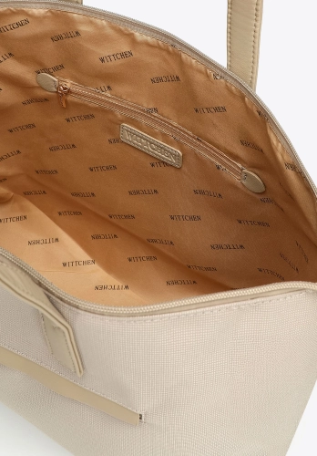 Shopper damski WITTCHEN 102-4Y-400-0 duża torba A4 kremowa