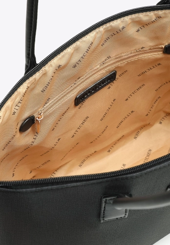 Shopperka damska na ramię WITTCHEN 102-4Y-401-1 czarna torba A4