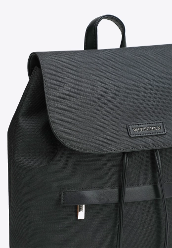Plecak damski z klapką WITTCHEN 102-4Y-403-1 czarny A4