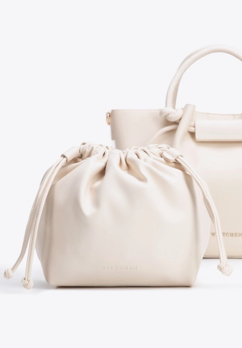 Torebka worek z ekoskóry WITTCHEN 102-4Y-405-0 kremowa