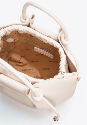 Torebka worek z ekoskóry WITTCHEN 102-4Y-405-0 kremowa