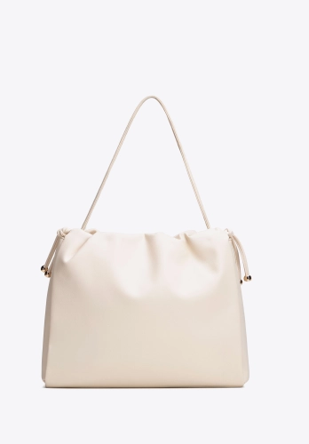 Kremowa torebka worek WITTCHEN 102-4Y-408-0 ekoskóra