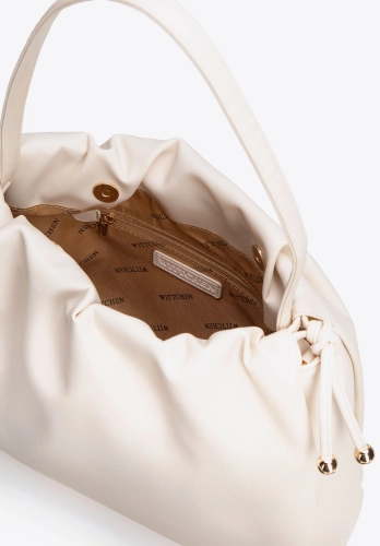 Kremowa torebka worek WITTCHEN 102-4Y-408-0 ekoskóra