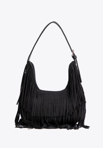 Torebka damska z frędzlami WITTCHEN 102-4Y-409-1 boho czarna