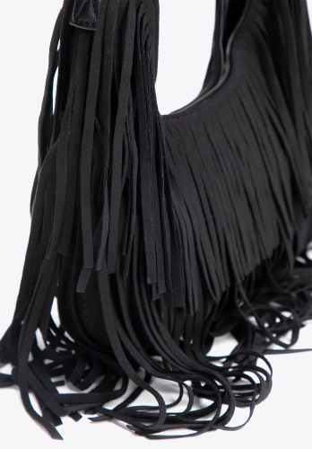 Torebka damska z frędzlami WITTCHEN 102-4Y-409-1 boho czarna