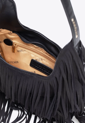 Torebka damska z frędzlami WITTCHEN 102-4Y-409-1 boho czarna