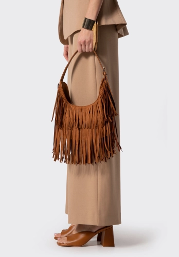 Torebka damska z frędzlami WITTCHEN 102-4Y-409-5 boho brązowa
