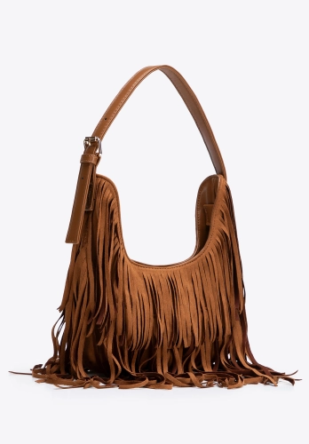 Torebka damska z frędzlami WITTCHEN 102-4Y-409-5 boho brązowa