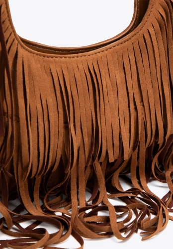 Torebka damska z frędzlami WITTCHEN 102-4Y-409-5 boho brązowa