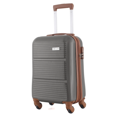 Mała twarda walizka 20" ABS Semi Line T5711-1 poszerzana grafitowa
