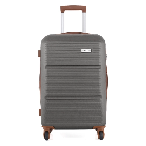 Średnia walizka podróżna 24" ABS Semi Line T5711-2 poszerzana grafitowa