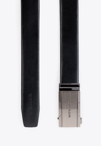 Skórzany pasek męski WITTCHEN 102-8M-016-1 z elegancką klamrą automatyczną czarny