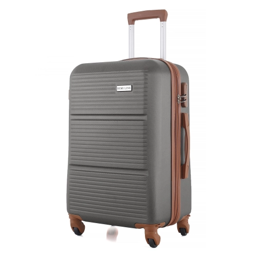Duża walizka podróżna 28" ABS Semi Line T5711-3 poszerzana grafitowa