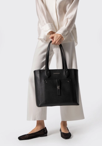 Duża shopperka A4 z kieszenią WITTCHEN 29-4Y-002-B1 ekoskóra