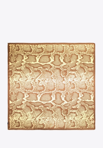 Jedwabna chusta damska WITTHEN 103-7D-S02-X4 motyw węża beżowa