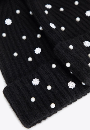 Zimowa czapka damska WITTCHEN 103-HF-008-1 pompon aplikacje