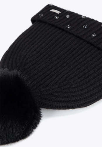 Elegancka czapka damska WITTCHEN 103-HF-009-0 ozdobne aplikacje