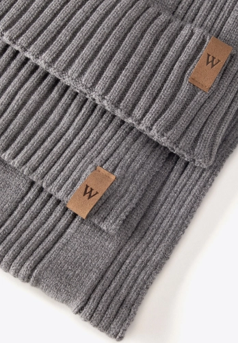Komplet męski czapka i szalik WITTCHEN 103-SF-101-8 szary