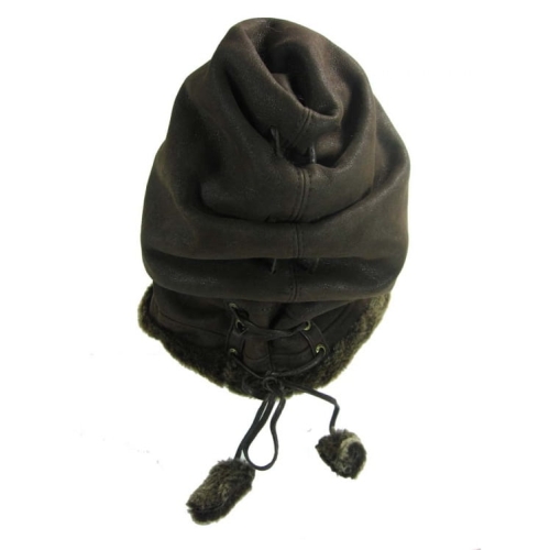 Elegancka damska czapka GENA GE-B11-BR  z futra owczego