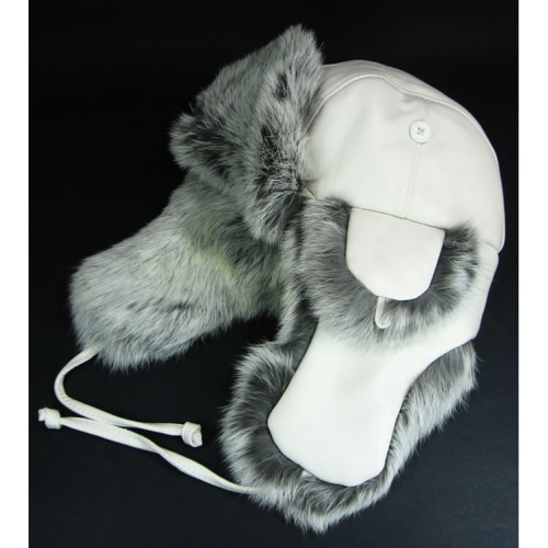 Futrzana czapka uszatka GENA GE-L20-BI